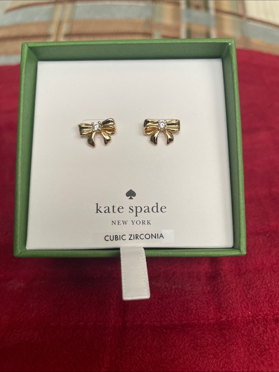 kate spade Jewelry - kate spade Gold Bow Stud Earrings with Cubic Zirconia NIB